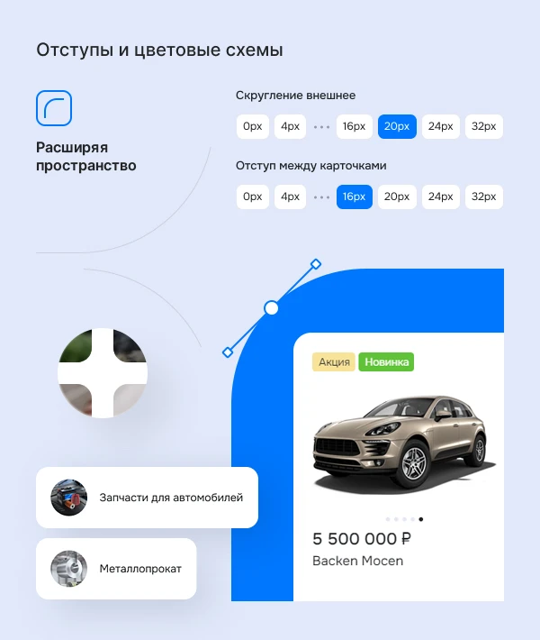 Отступы и цветовые схемы