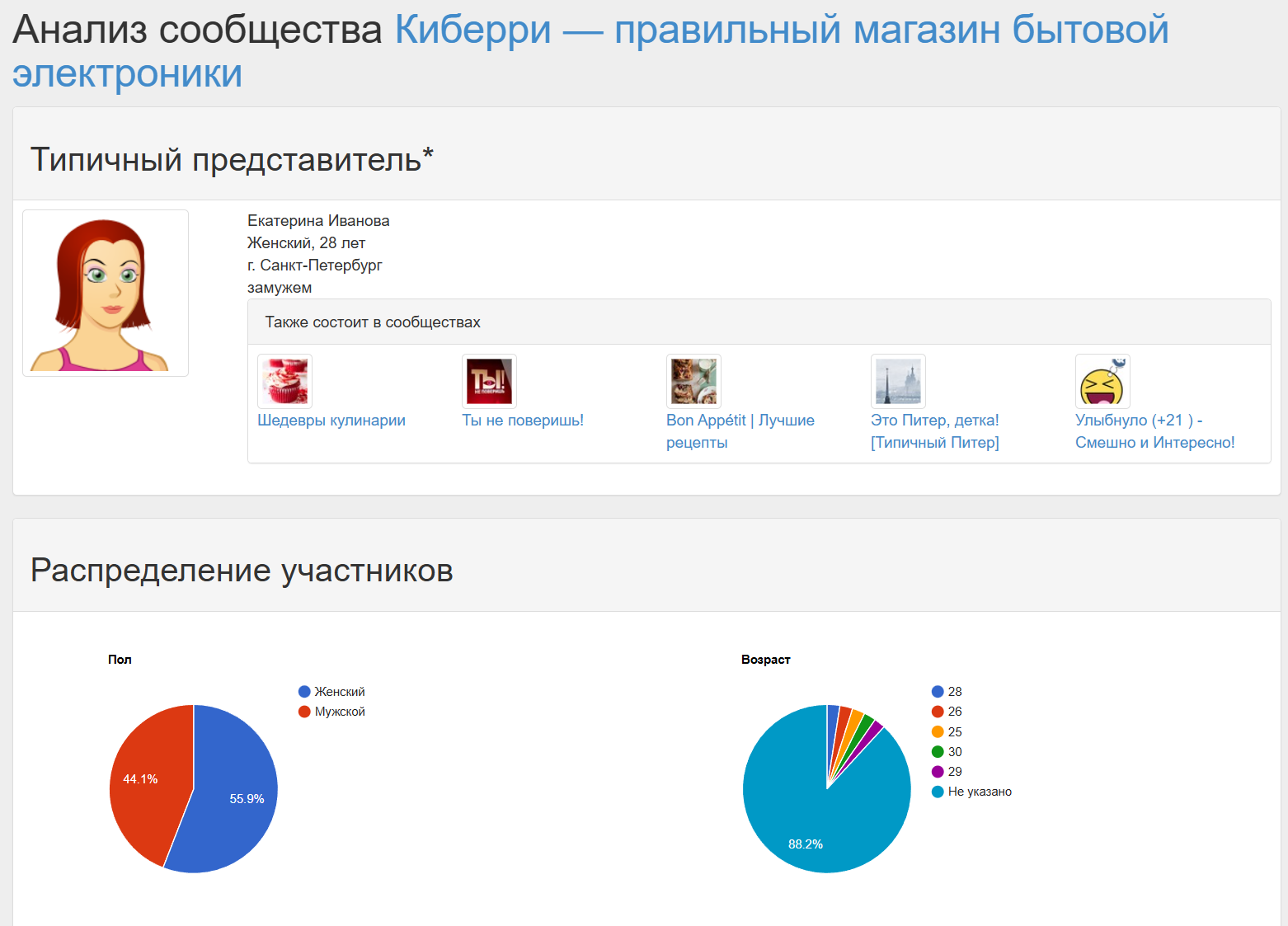Пример отчета в Media-VK